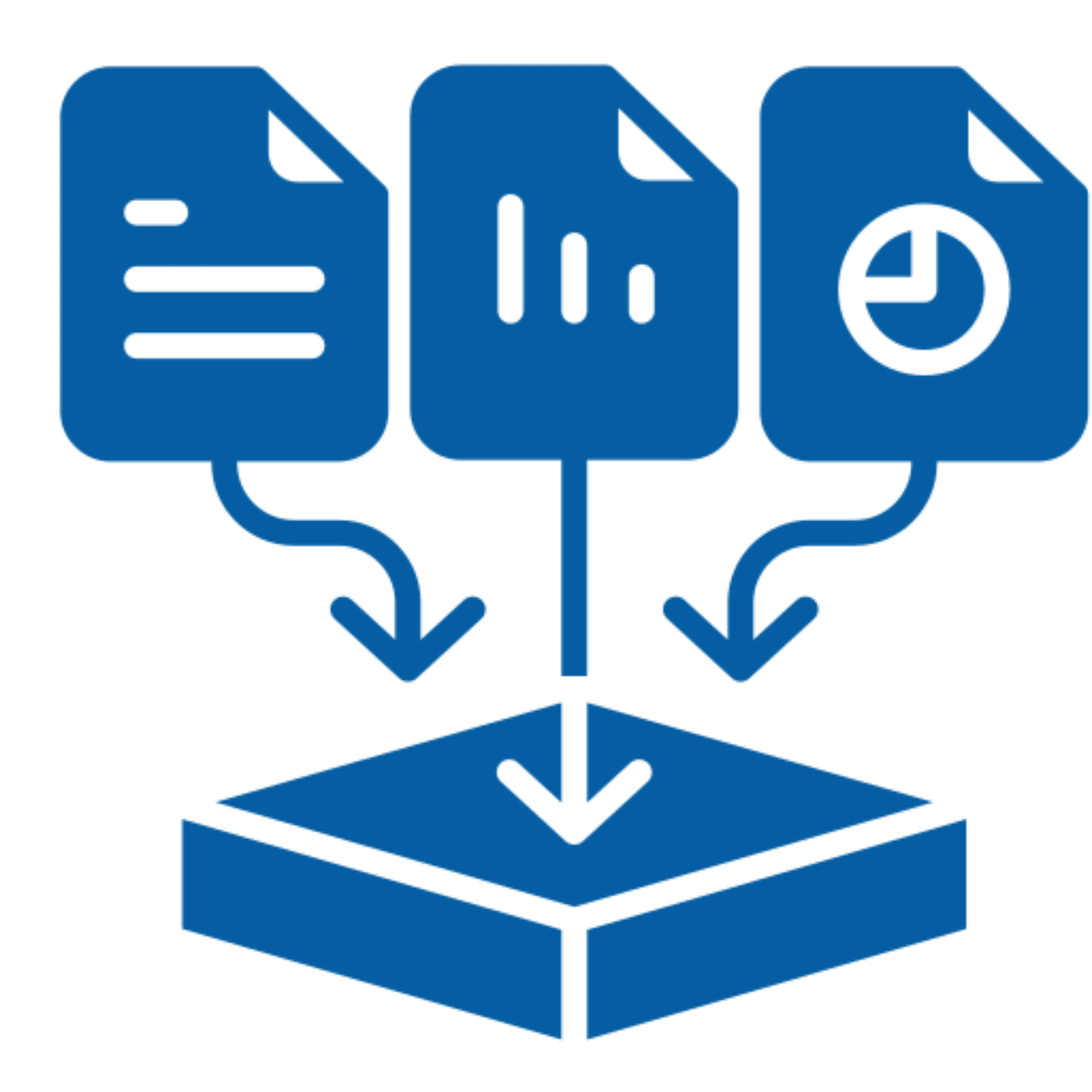 Documents converting into a single file icon.