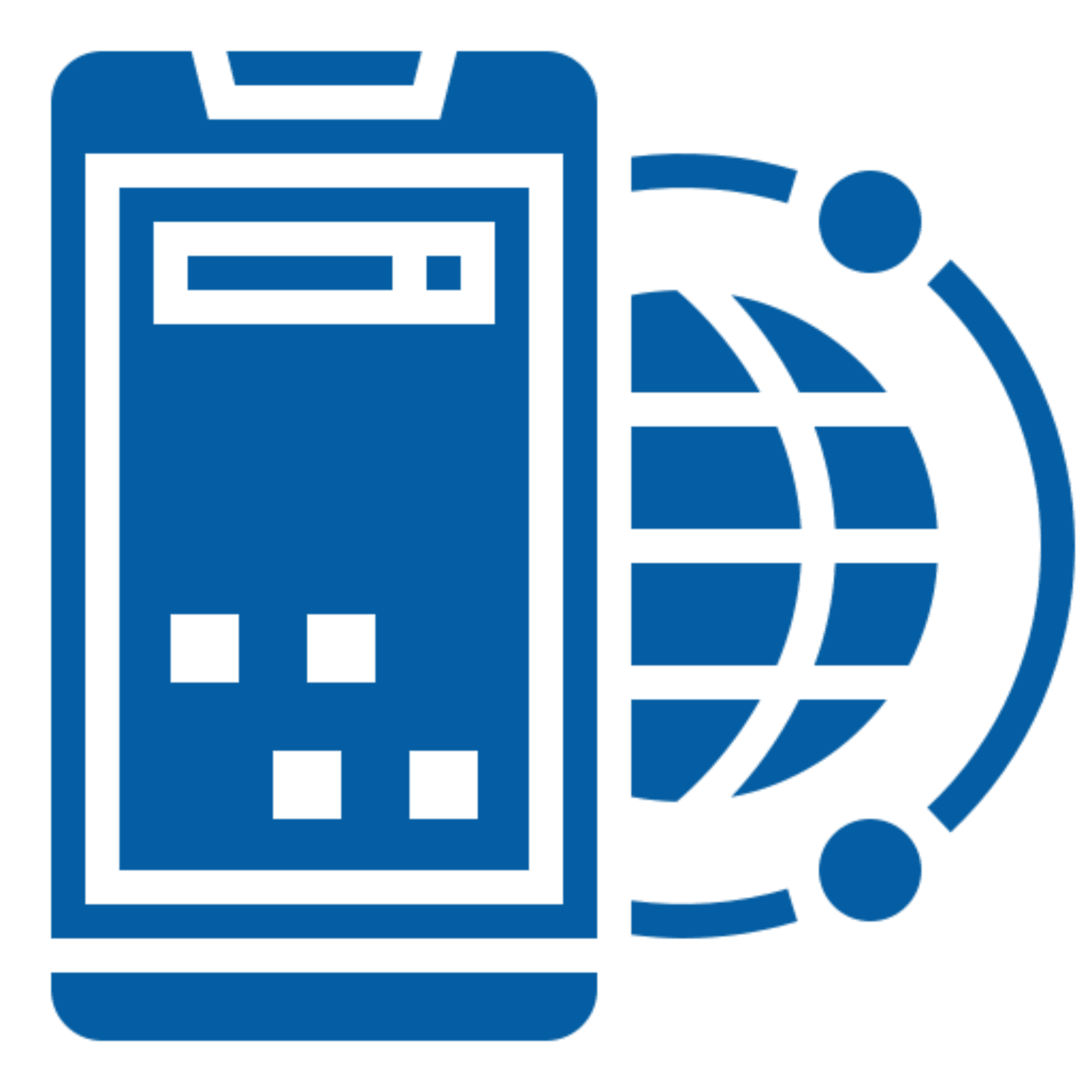 Smartphone and globe icon representing connectivity.