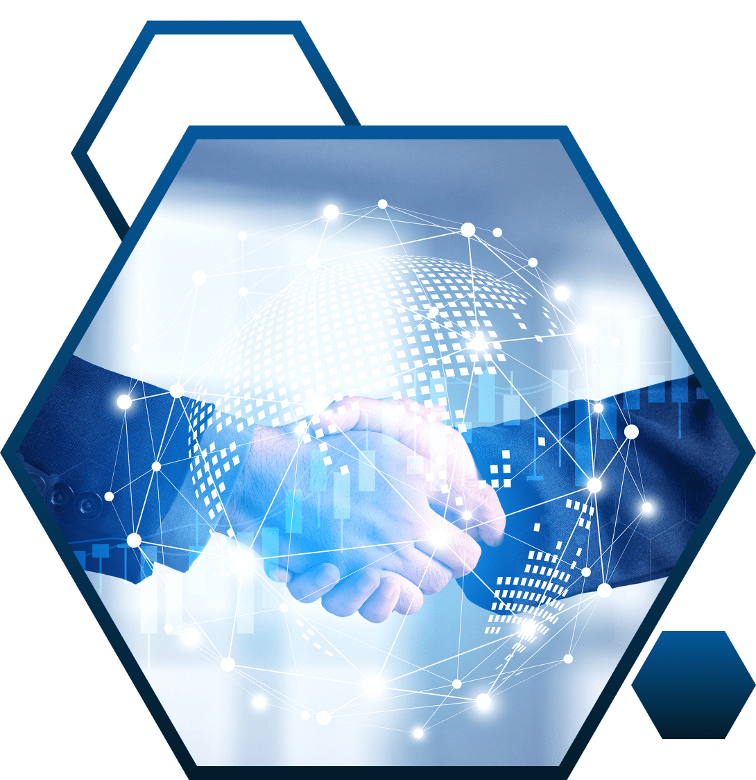 Digital handshake with global network overlay.